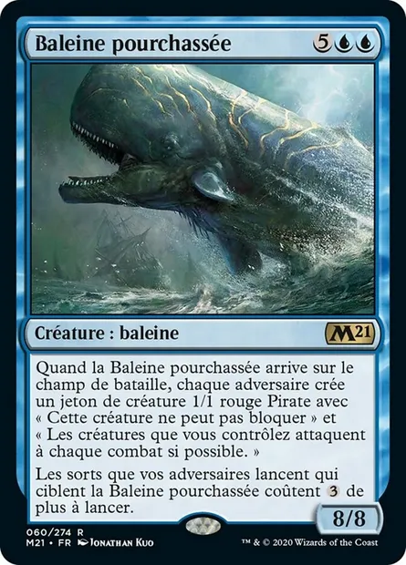 Baleine pourchassée, carte Magic M21 60 — extension Core Set 2021