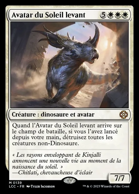 Avatar du Soleil levant, carte Magic LCC 139 — extension The Lost Caverns of Ixalan Commander