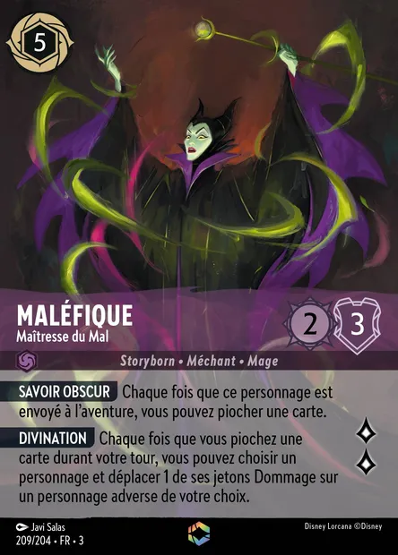 Maléfique - Maîtresse du Mal, carte Disney Lorcana CH3-209 — extension Les Terres d'Encres