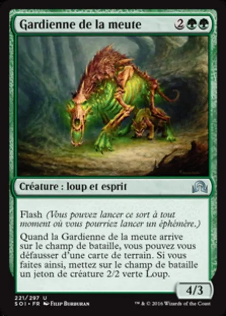 Gardienne de la meute, carte Magic SOI 221 — extension Ténèbres sur Innistrad