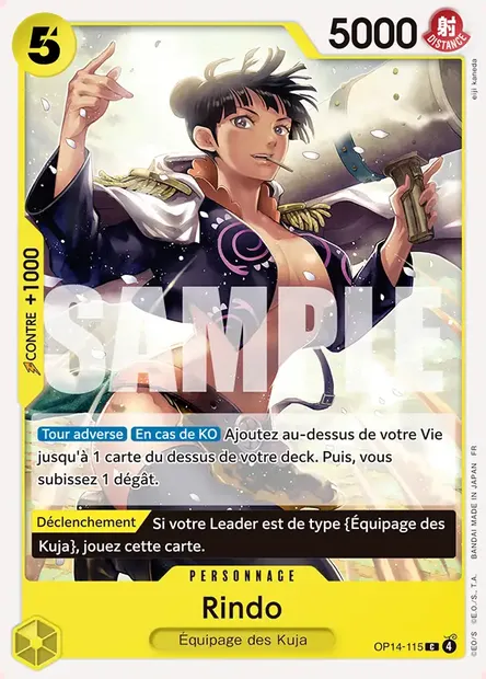 Rindo, carte One Piece OP14-115 — extension LES SEPT DE LA MER D'AZUR