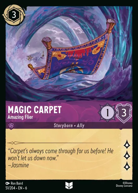 Magic Carpet - Amazing Flier, Disney Lorcana card CH6-051 — Azurite Sea set
