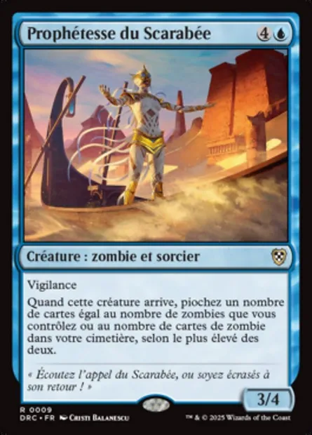 Prophétesse du Scarabée, carte Magic DRC 9 — extension Aetherdrift Commander