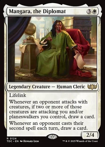 Mangara, the Diplomat, Magic card TDC 124 — Tarkir: Dragonstorm Commander set