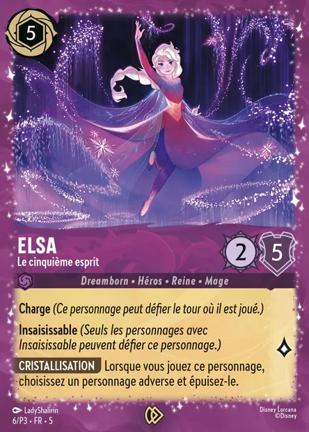 Elsa - Le cinquième esprit, carte Disney Lorcana P3-006 — extension P3