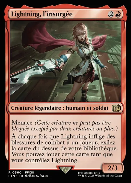 Lightning, sergente de la sécurité, carte Magic FIN 560 — extension Final Fantasy