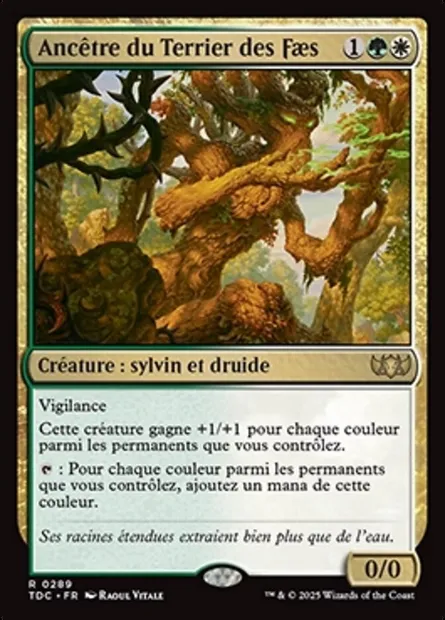 Ancêtre du Terrier des Faes, carte Magic TDC 289 — extension Tarkir: Dragonstorm Commander