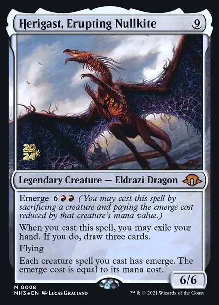 Herigast, Erupting Nullkite, Magic card PMH3 8s — Modern Horizons 3 Promos set