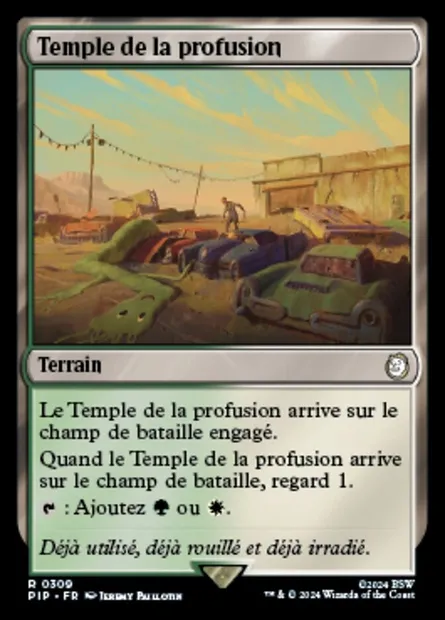 Temple de la profusion, carte Magic PIP 309 — extension Fallout