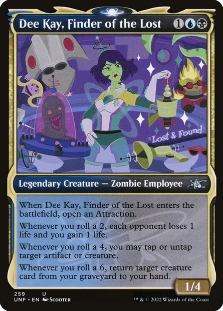 Dee Kay, Finder of the Lost, carte Magic UNF 259 — extension Unfinity