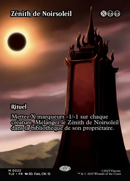 Zénith de Noirsoleil, carte Magic TLE 22 — extension Avatar: The Last Airbender Eternal