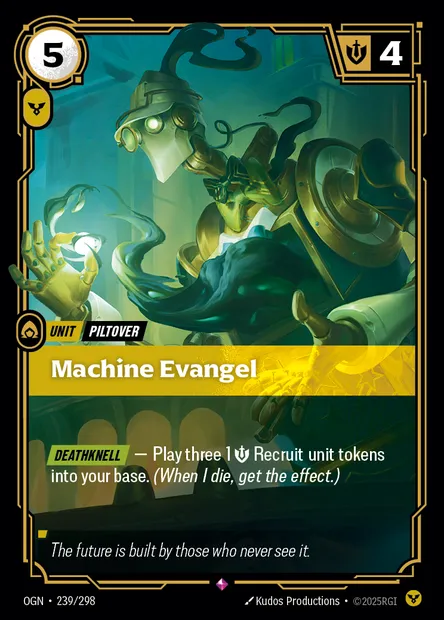Machine Evangel, Riftbound card OGN 239 — Origins set
