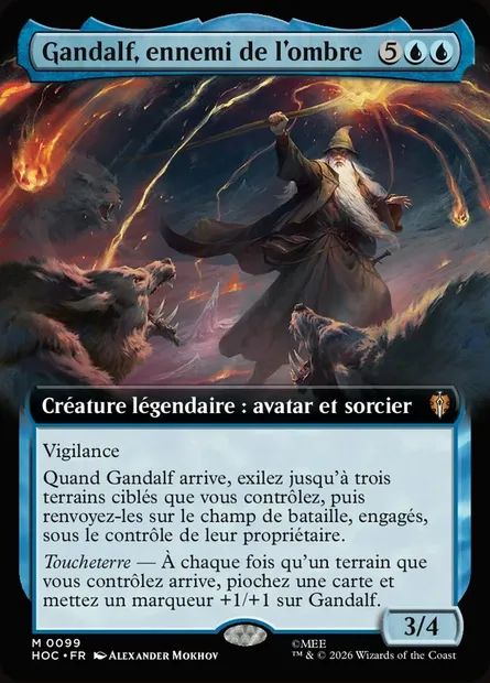 Gandalf, ennemi de l'ombre, carte Magic HOC 99 — extension The Hobbit Eternal