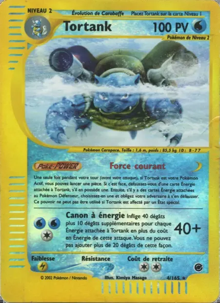 Tortank, carte Pokémon EX 4 — extension Expedition