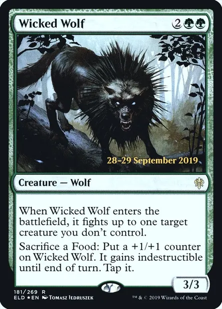 Wicked Wolf, Magic card PELD 181s — Throne of Eldraine Promos set