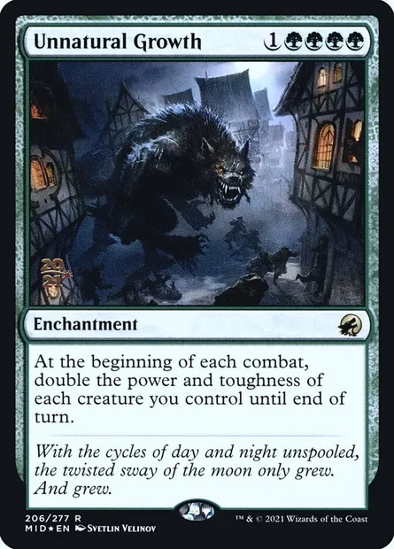 Unnatural Growth, Magic card PMID 206s — Innistrad: Midnight Hunt Promos set