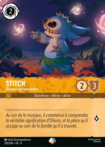 Stitch - Danseur extraterrestre, carte Disney Lorcana CH9-207 — extension Fabuleux