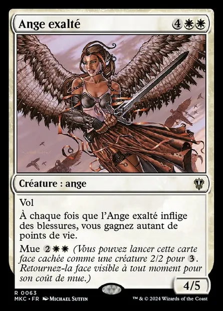 Ange exalté, carte Magic MKC 63 — extension Murders at Karlov Manor Commander