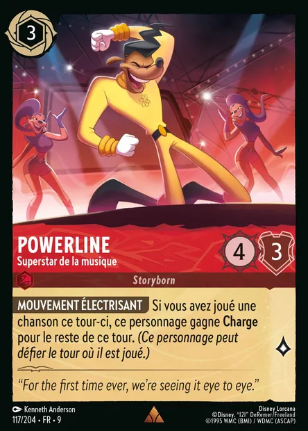 Powerline - Superstar de la musique, carte Disney Lorcana CH9-117 — extension Fabuleux