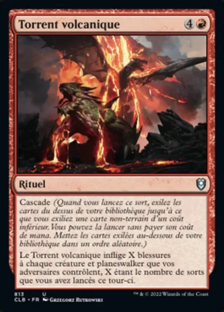 Torrent volcanique, carte Magic CLB 813 — extension Commander Légendes : la bataille de la Porte de Baldur