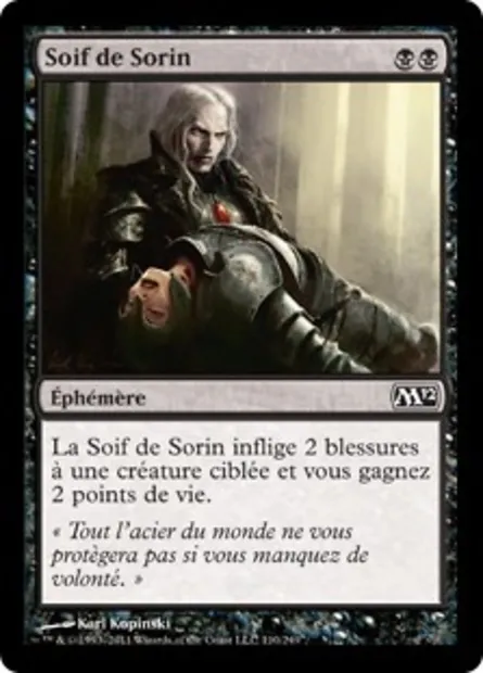 Soif de Sorin, carte Magic M12 110 — extension Magic 2012