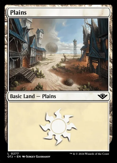 Plains, Magic card OTJ 277 — Outlaws of Thunder Junction set