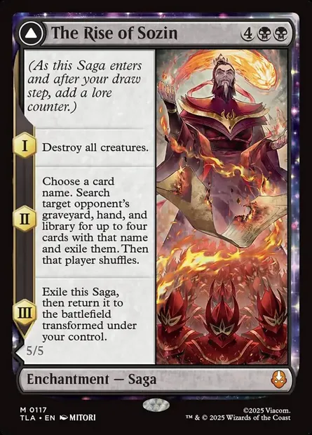 The Rise of Sozin // Fire Lord Sozin, Magic card TLA 117 — Avatar: The Last Airbender set