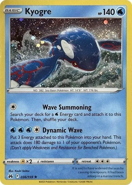 Kyogre, carte Pokémon TDX 036-4 — extension Theme Deck & Blisters Exclusives