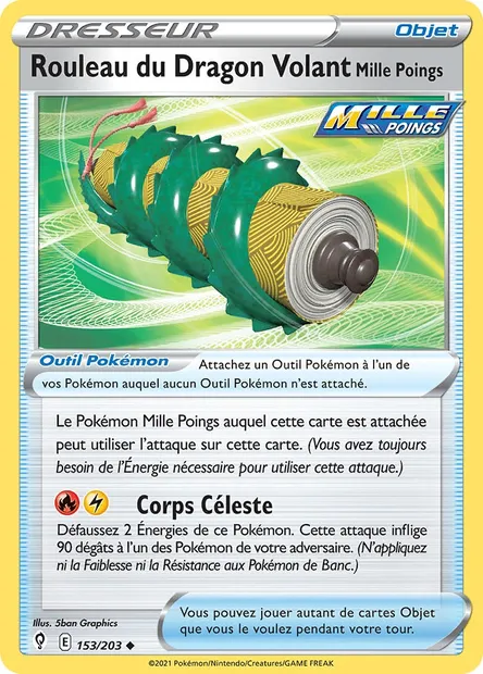 Rouleau du Dragon Volant Mille Poings, carte Pokémon EVS 153 — extension Évolution Céleste