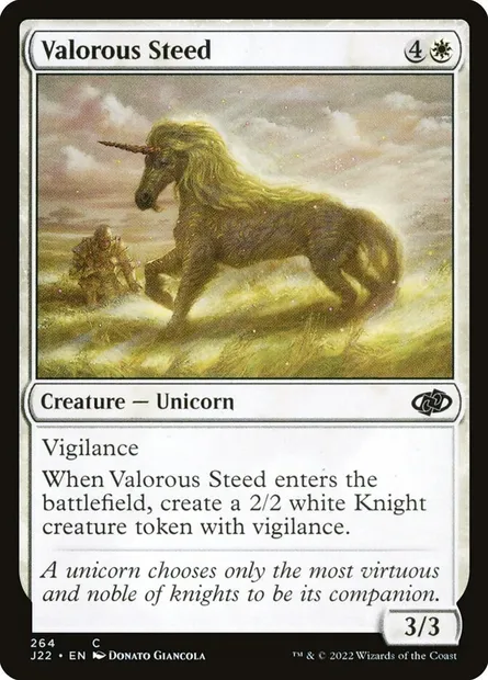 Valorous Steed, Magic card J22 264 — Jumpstart 2022 set