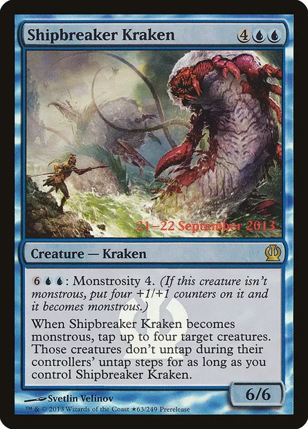 Kraken brisecoque, carte Magic PTHS 63★ — extension Theros Promos