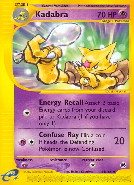 Kadabra, Pokémon card EX 84 — Expedition Base Set set