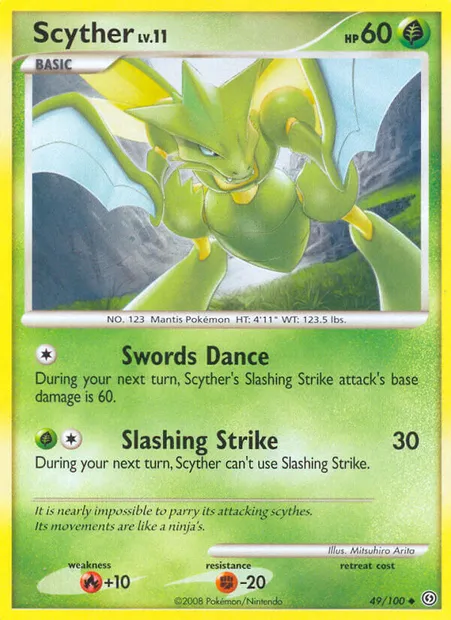 Scyther, Pokémon card SF 49 — Stormfront set