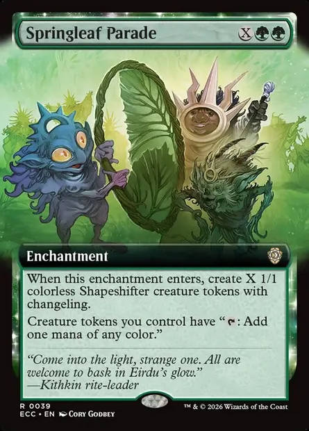 Springleaf Parade, Magic card ECC 39 — Lorwyn Eclipsed Commander set