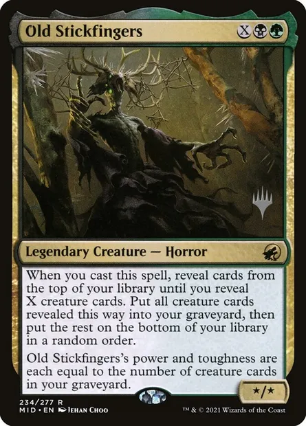 Old Stickfingers, Magic card PMID 234p — Innistrad: Midnight Hunt Promos set