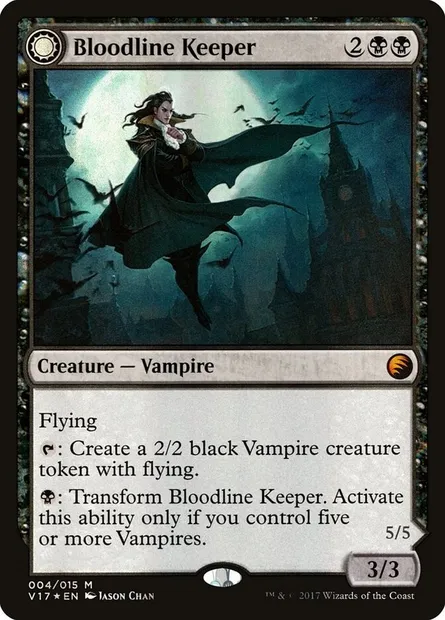 Gardien de la lignée // Seigneur de la succession, carte Magic V17 4 — extension From the Vault: Transform