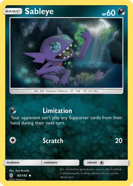 Sableye, Pokémon card GRI 80 — Guardians Rising set