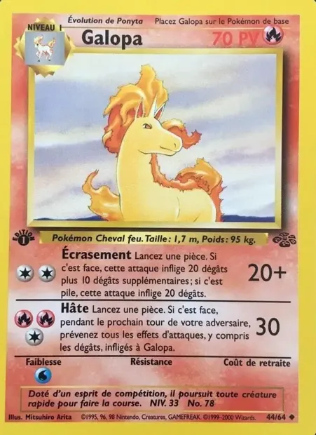 Galopa, carte Pokémon JU 44 — extension Jungle