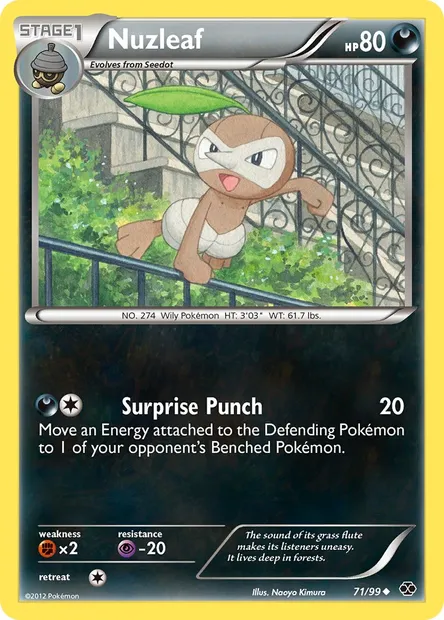 Nuzleaf, Pokémon card NXD 71 — Next Destinies set