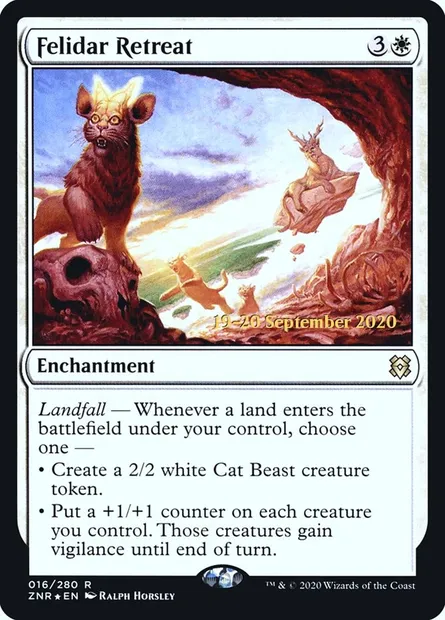 Refuge félidar, carte Magic PZNR 16s — extension Zendikar Rising Promos