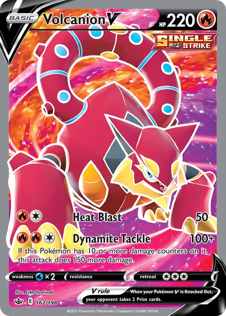 Volcanion V, Pokémon card CRE 162 — Chilling Reign set
