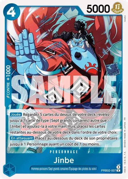 Jinbe, carte One Piece PRB02-007 — extension ONE PIECE CARD THE BEST VOL.2