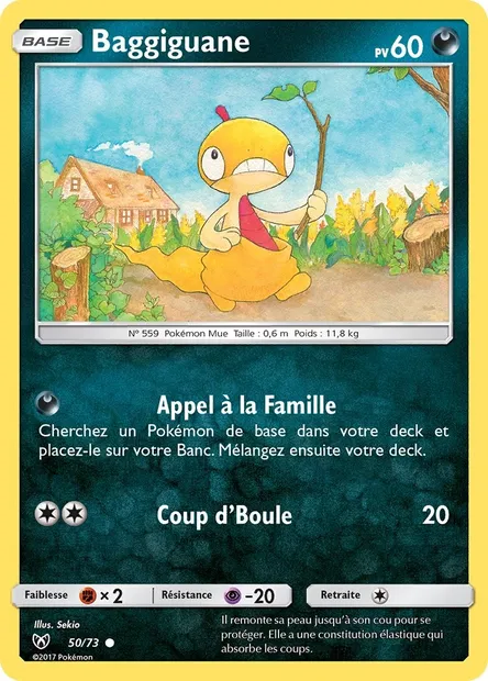 Baggiguane, carte Pokémon SLG 50 — extension Légendes Brillantes