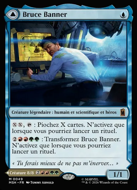 Bruce Banner // L'incroyable Hulk, carte Magic MSH 49 — extension Marvel Super Heroes