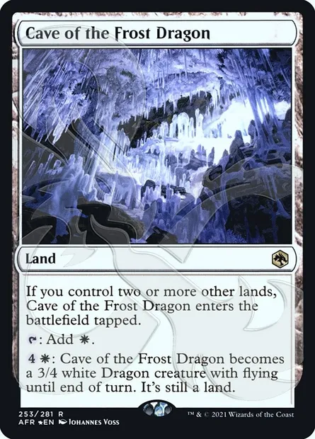 Grotte du dragon de givre, carte Magic PAFR 253a — extension Adventures in the Forgotten Realms Promos