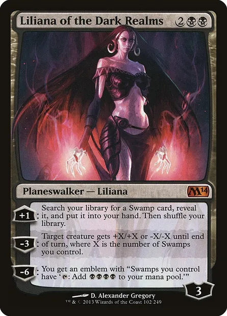 Liliana of the Dark Realms, Magic card M14 102 — Magic 2014 set
