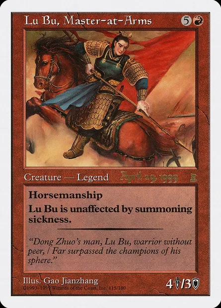 Lu Bu, Master-at-Arms, Magic card PPTK 115a — Portal Three Kingdoms Promos set
