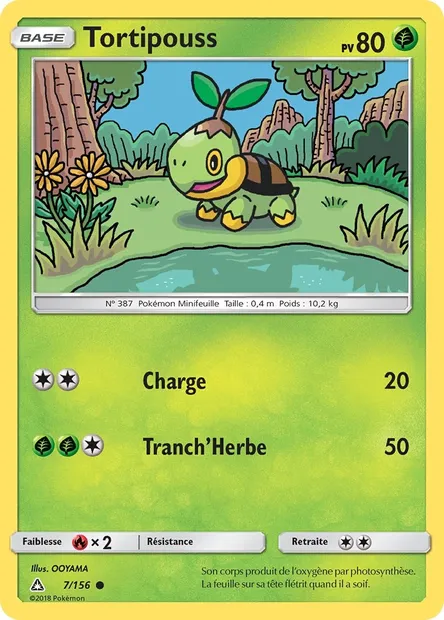 Tortipouss, carte Pokémon UPR 7 — extension Ultra-Prisme