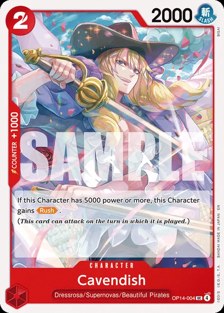 Cavendish, One Piece card OP14-004 — THE AZURE SEA’S SEVEN set