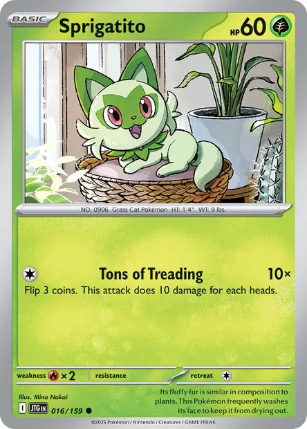 Sprigatito, Pokémon card JTG 016 — Journey Together set